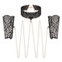 Мереживні наручники та комір Rosy Gold - Lace Cuffs and Collar - Black
