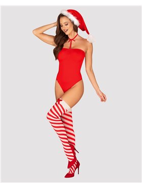 Боді Obsessive Kissmas teddy red L/XL