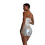 Мінісукня D&A, XS-S, white, nylon-lycra відкриті плечі з блискавкою на всю довжину