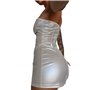 Мінісукня D&A, M, white, nylon-lycra відкриті плечі з блискавкою на всю довжину