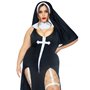 Костюм монашки-грішниці Leg Avenue Sultry Sinner 1X-2X, сукня, головний убір, комір