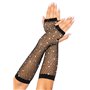 Мітенки Leg Avenue Rhinestone Fishnet Arm Warmers Black