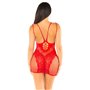 Сукня Leg Avenue Lace and Net Mini Dress with Dual Strap One Size, Red