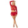 Комплект Leg Avenue Rhinestone Crop Top and Mini Skirt One Size, Red