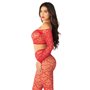 Комплект Leg Avenue Off The Shoulder Top and Footless Tights One Size, Red
