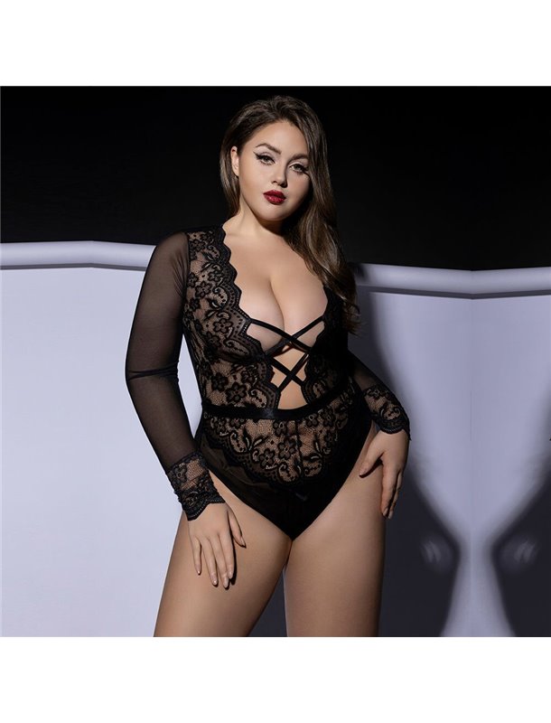 Боді JSY P61139 Black Plus Size