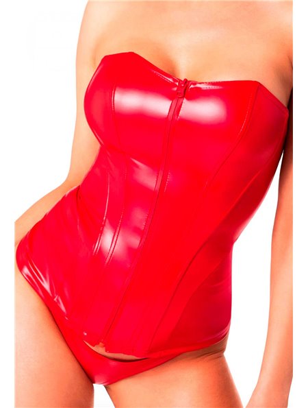 Корсет Noir Handmade F355 Red powerwetlook corset - 3XL