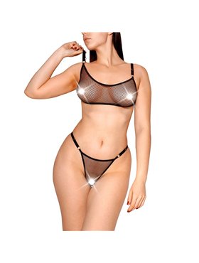 Сексуальний набір білизни із сітки Art of Sex - Deily чорний L-2XL