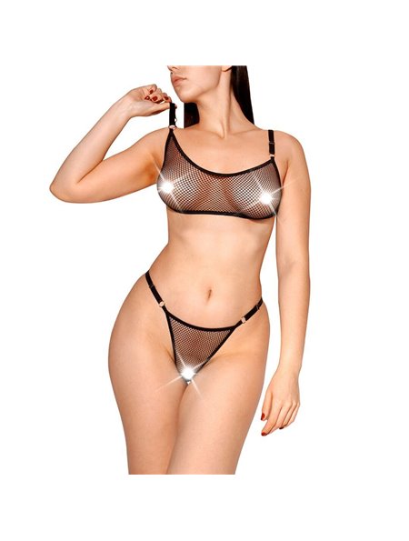 Сексуальний набір білизни із сітки Art of Sex - Deily чорний L-2XL