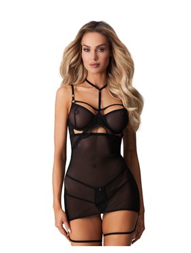 Бебі-долл Obsessive Arrowel Black chemise S/M