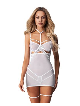Бебі-долл Obsessive Arrowel White chemise L/XL