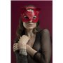 Маска кішечки Feral Feelings - Catwoman Mask, натуральна шкіра, червона