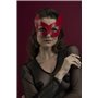 Маска кішечки Feral Feelings - Kitten Mask, натуральна шкіра, червона