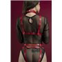 Портупея на груди Feral Feelings - Harness Bra, ліф, натуральна шкіра, колір червоний