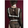 Портупея на груди Feral Feelings - Harness Bra, ліф, натуральна шкіра, колір білий
