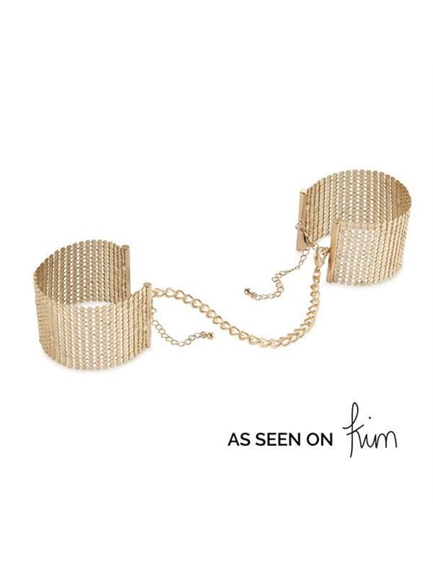 Наручники Bijoux Indiscrets Desir Metallique Handcuffs - Gold, металеві, стильні браслети