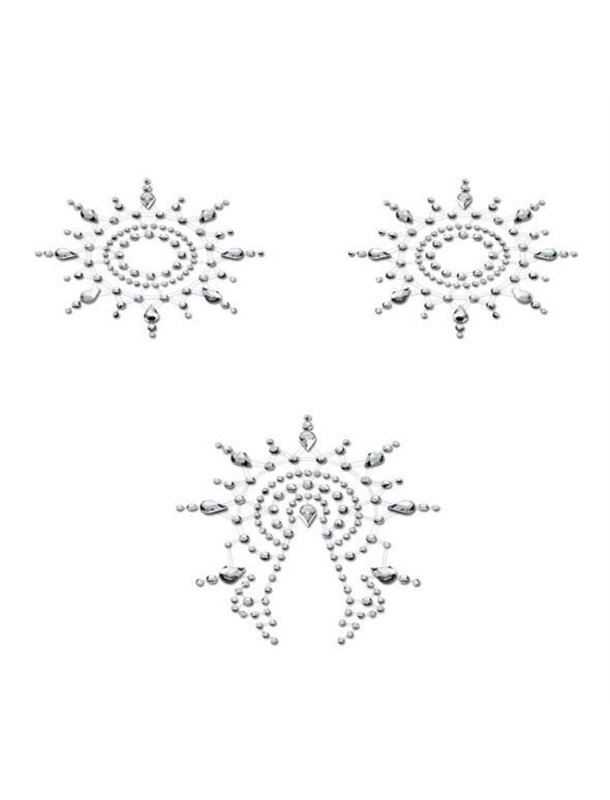 Пестіс з кристалів Petits Joujoux Gloria set of 3 - Silver, прикраса на груди та вульву