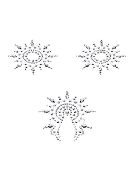 Пестіс з кристалів Petits Joujoux Gloria set of 3 - Silver, прикраса на груди та вульву