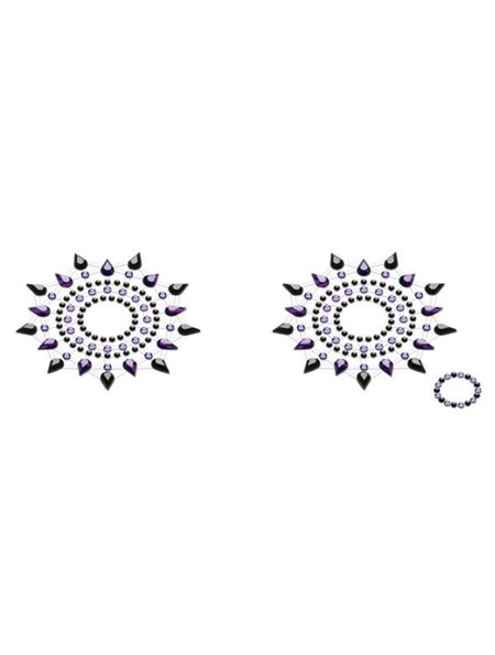 Пестіс з кристалів Petits Joujoux Gloria set of 2 - Black/Purple, прикраса на груди