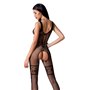 Бодістокінг Passion BS069 black, комбінезон, імітація панчіх і боді PBS069B Passion (Польща) фото - Luxbikini
