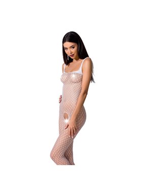 Бодістокінг Passion BS071 white, комбінезон на бретелях