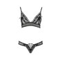 Комплект білизни Passion ERZA SET S/M, black, ліф і трусики