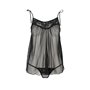 Сорочка прозора бебі-дол Passion MELANIA CHEMISE XXL/XXXL, black, трусики, на тонких бретелях