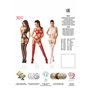 Бодістокінг Passion BS047 white, комбінезон, імітація топа, панчіх і пояса