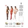 Бодістокінг Passion BS051 red, комбінезон, імітація панчіх і боді