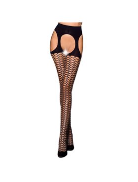 Еротичні колготки Passion TIOPEN 004 1/2 (fishnet 40 den), nero, імітація панчох і пояса