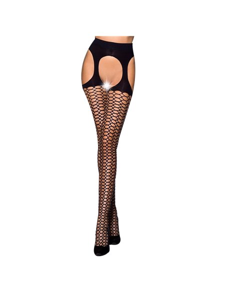 Еротичні колготки Passion TIOPEN 004 3/4 (fishnet 40 den), black, імітація панчох і пояса