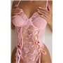 Боді рожевий з мереживом DO3748 DO3748  фото - Luxbikini