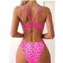 Роздільний купальник із леопардовим принтом - леопард/рожевий KUP-PINK-LEO-COL  фото - Luxbikini