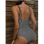 Суцільний купальник у смужку - чорно/білий KUP-CIL-STRIP-BLACK  фото - Luxbikini
