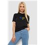 Футболка жіноча з принтом, колір чорний, 238R330-1 238R330-1 ALIMAR фото - Luxbikini