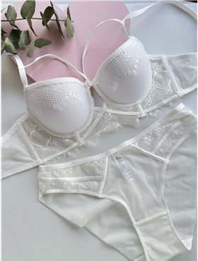 Комплект нижньої білизни Lux Ajour 92303 білий 92303 білий  фото - Luxbikini