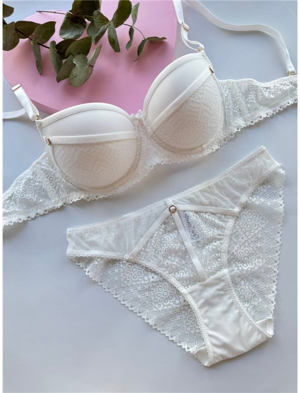 Комплект нижньої білизни Mandhari 21048 білий 21048 білий  фото - Luxbikini