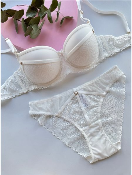 Комплект нижньої білизни Mandhari 21048 білий 21048 білий  фото - Luxbikini