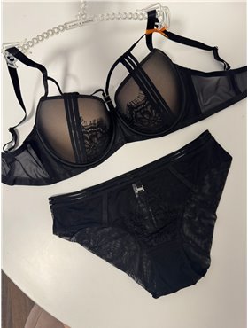 Комплект нижньої білизни AngGee 5320 чорно-бежевий 5320 чорно-бежевий  фото - Luxbikini