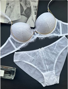 Комплект нижньої білизни Mandhari 21035 білий 21035 білий  фото - Luxbikini