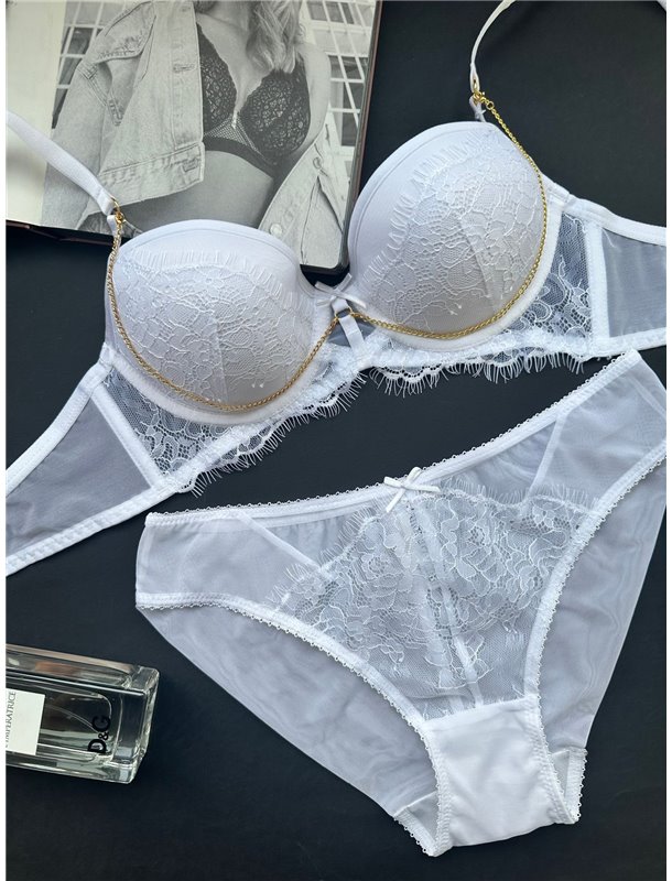 Комплект нижньої білизни Mandhari 21035 білий 21035 білий  фото - Luxbikini