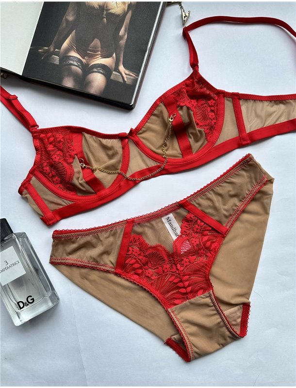 Комплект нижньої білизни Mandhari 22041 червоний 22041 червоний  фото - Luxbikini