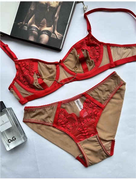 Комплект нижньої білизни Mandhari 22041 червоний 22041 червоний  фото - Luxbikini