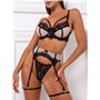 Комплект нижньої білизни Lux Ajour 1000 чорно-бежевий 1000 чорно-бежевий  фото - Luxbikini