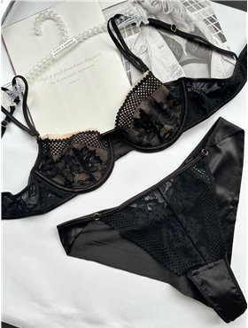 Комплект нижньої білизни Lux Ajour 296 чорно-бежевий 296 чорно-бежевий  фото - Luxbikini