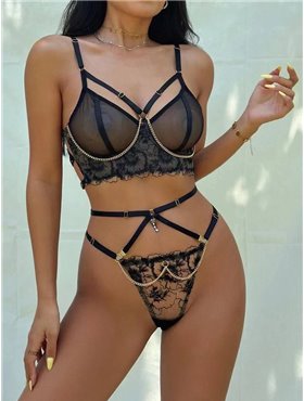 Комплект нижньої білизни Lux Ajour 2233 Чорний 2233 черный  фото - Luxbikini