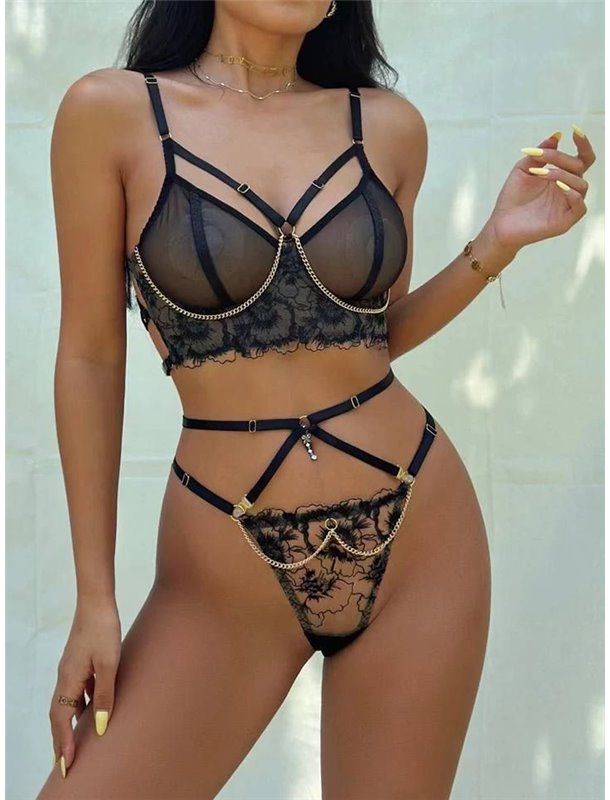 Комплект нижньої білизни Lux Ajour 2233 Чорний 2233 черный  фото - Luxbikini