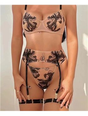 Комплект нижньої білизни Lux Ajour 236 чорно-бежевий 236 чорно-бежевий  фото - Luxbikini