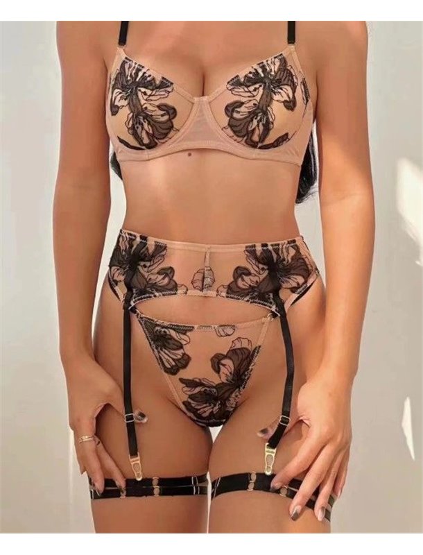 Комплект нижньої білизни Lux Ajour 236 чорно-бежевий 236 чорно-бежевий  фото - Luxbikini