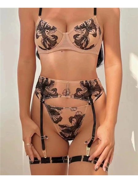Комплект нижньої білизни Lux Ajour 236 чорно-бежевий 236 чорно-бежевий  фото - Luxbikini